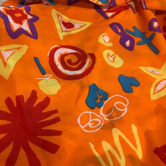 Cotton Fabric Colorful Abstract Orange Red Yellow Blue 6.3 Yards Vibrant Sewing - Picture 3 of 4